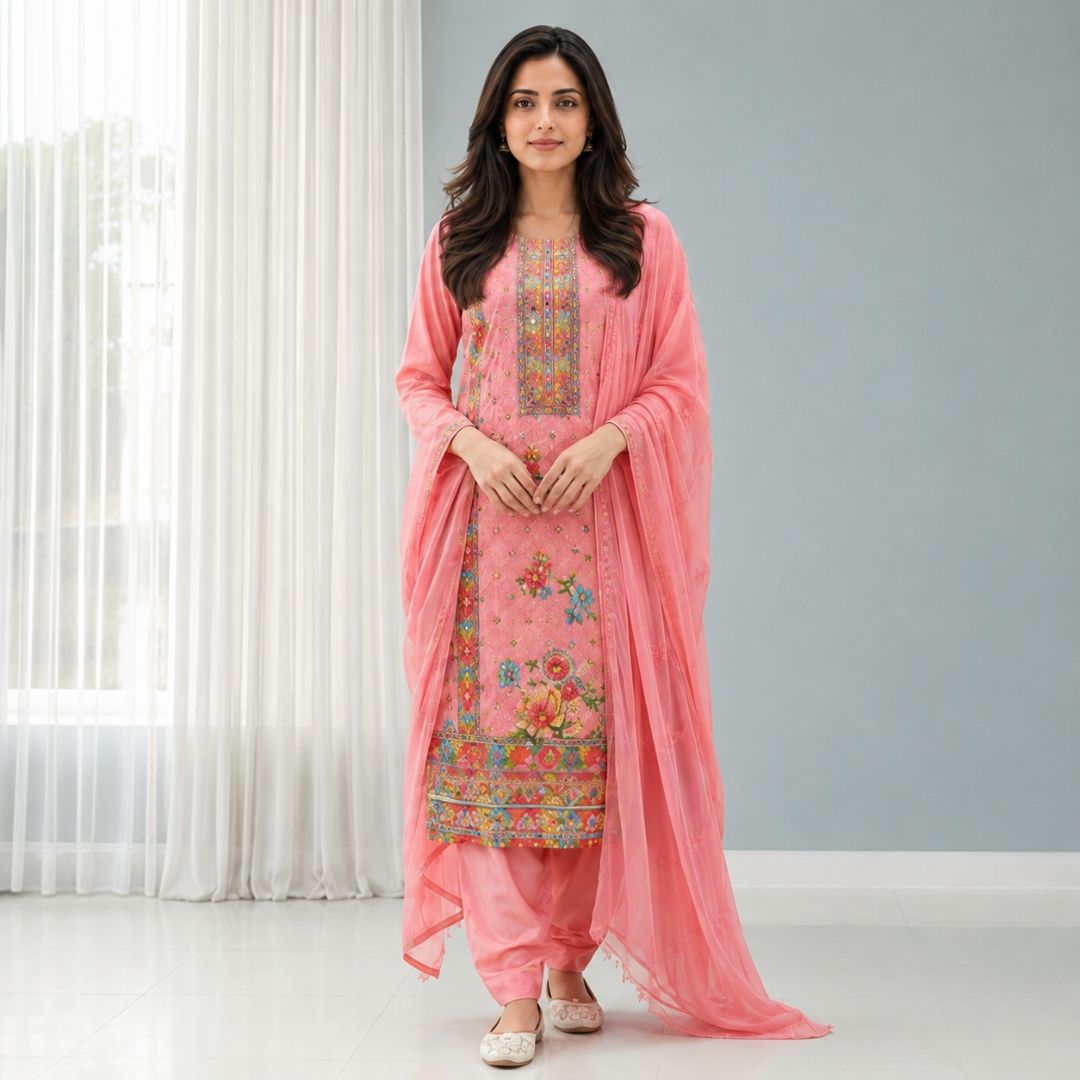 AARZOO – Pink Straight Suit Setv
