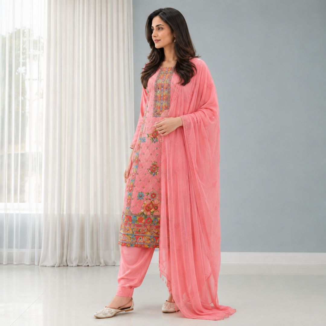 AARZOO – Pink Straight Suit Setv view 3