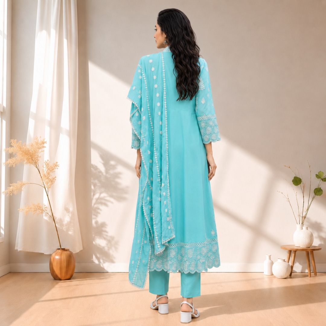 INAYA – Fully Embroidered Anarkali Suit Set view 5