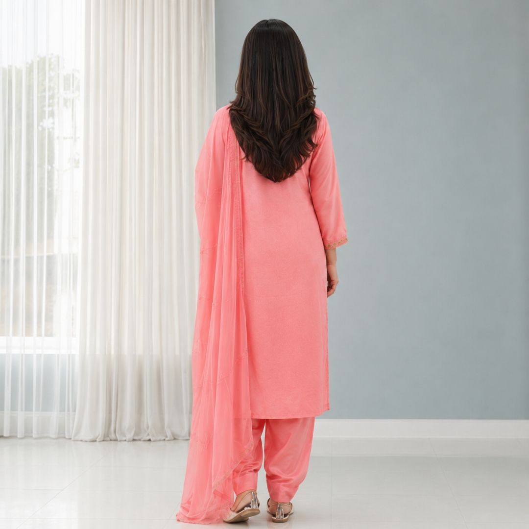AARZOO – Pink Straight Suit Setv view 4