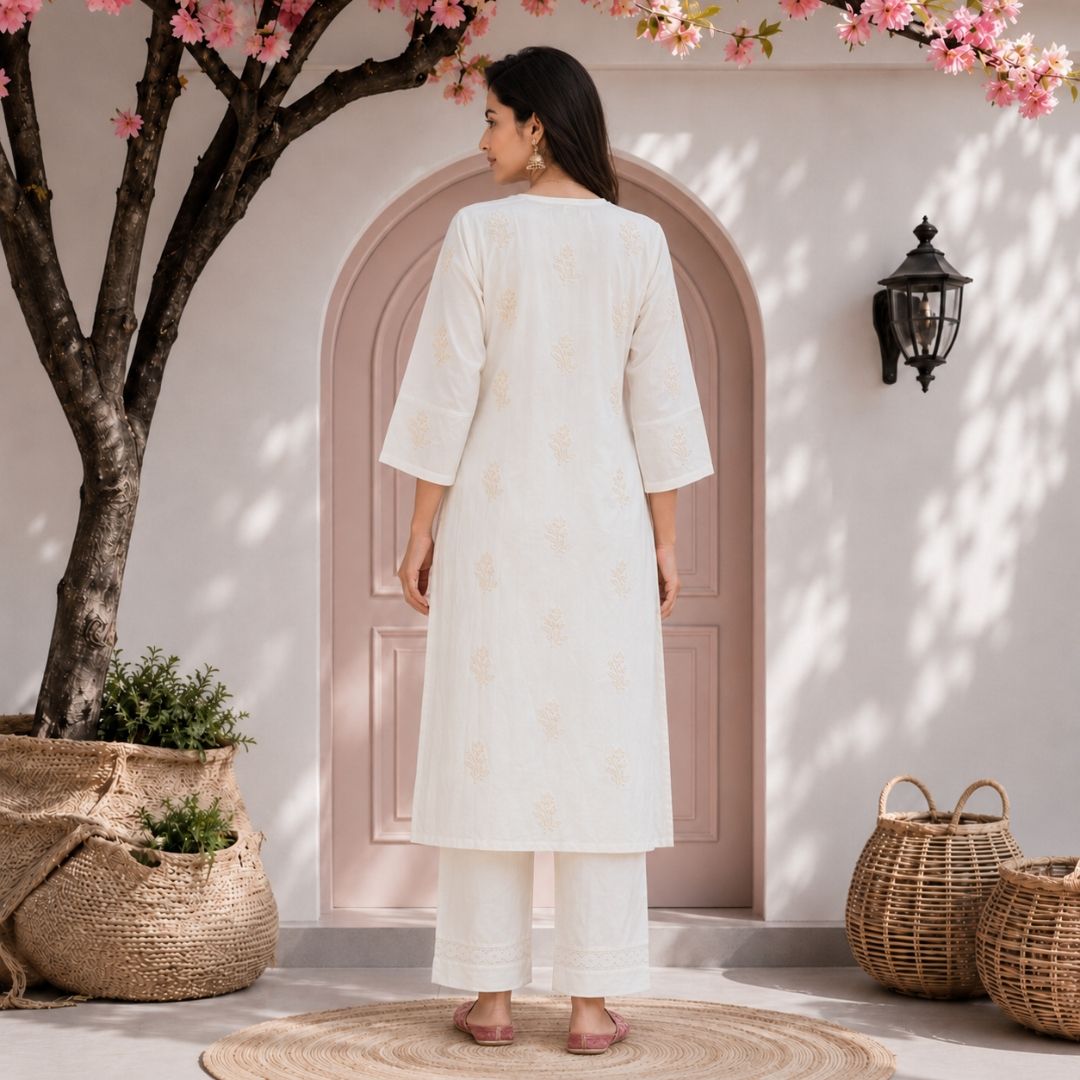 CHANCHAL – Embroidered Kurta Pant Set view 8