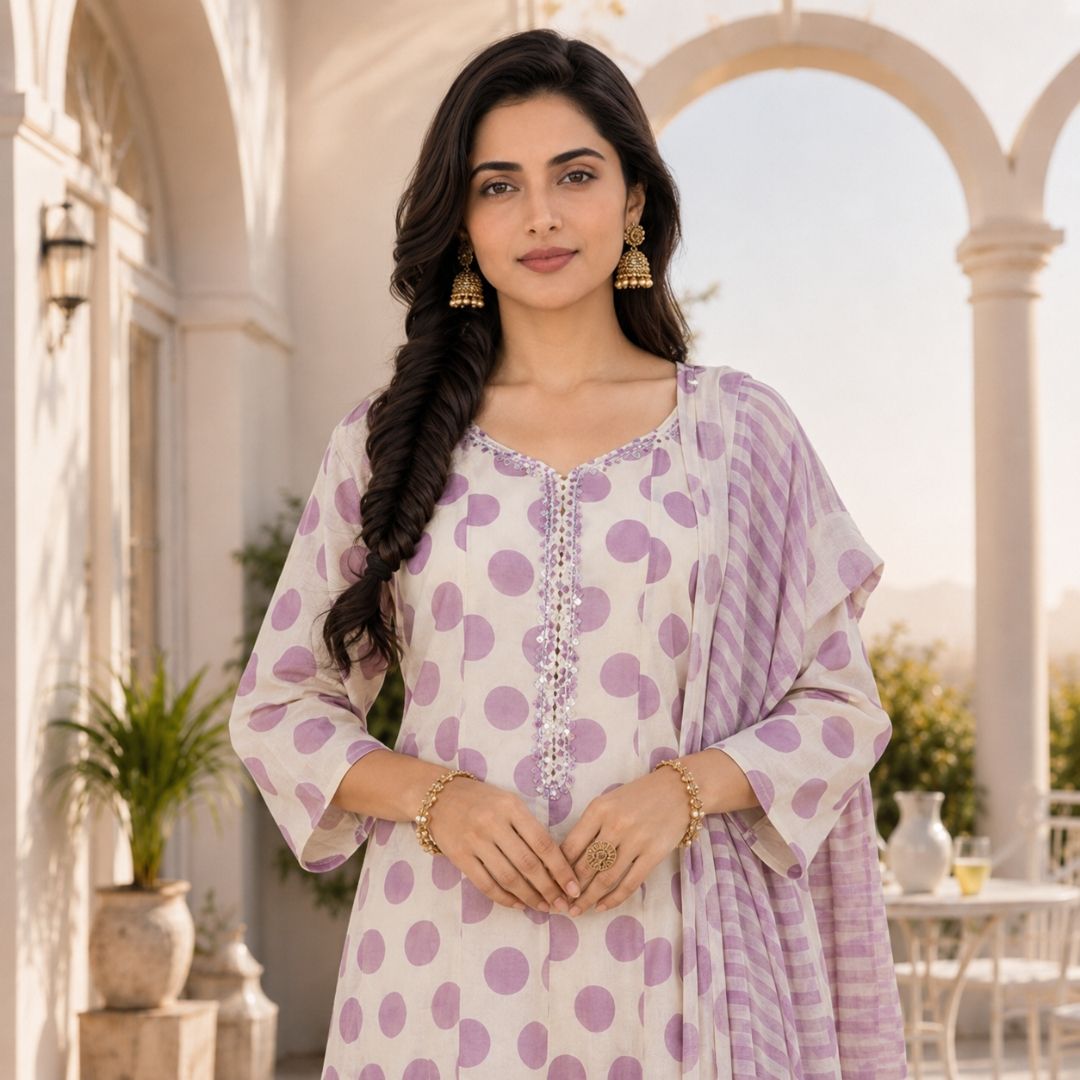 BAAWRI – Printed Anarkali Suit Set view 5