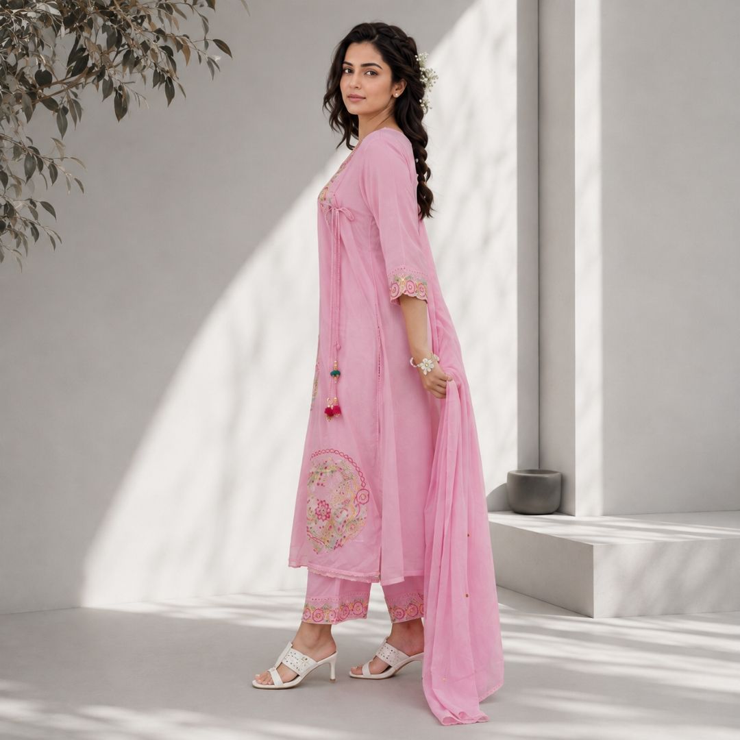 PAL – Pink Embroidered Suit Set view 3
