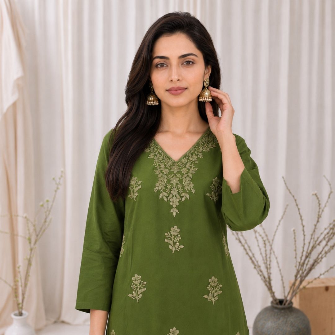 CHANCHAL – Embroidered Kurta Pant Set view 13
