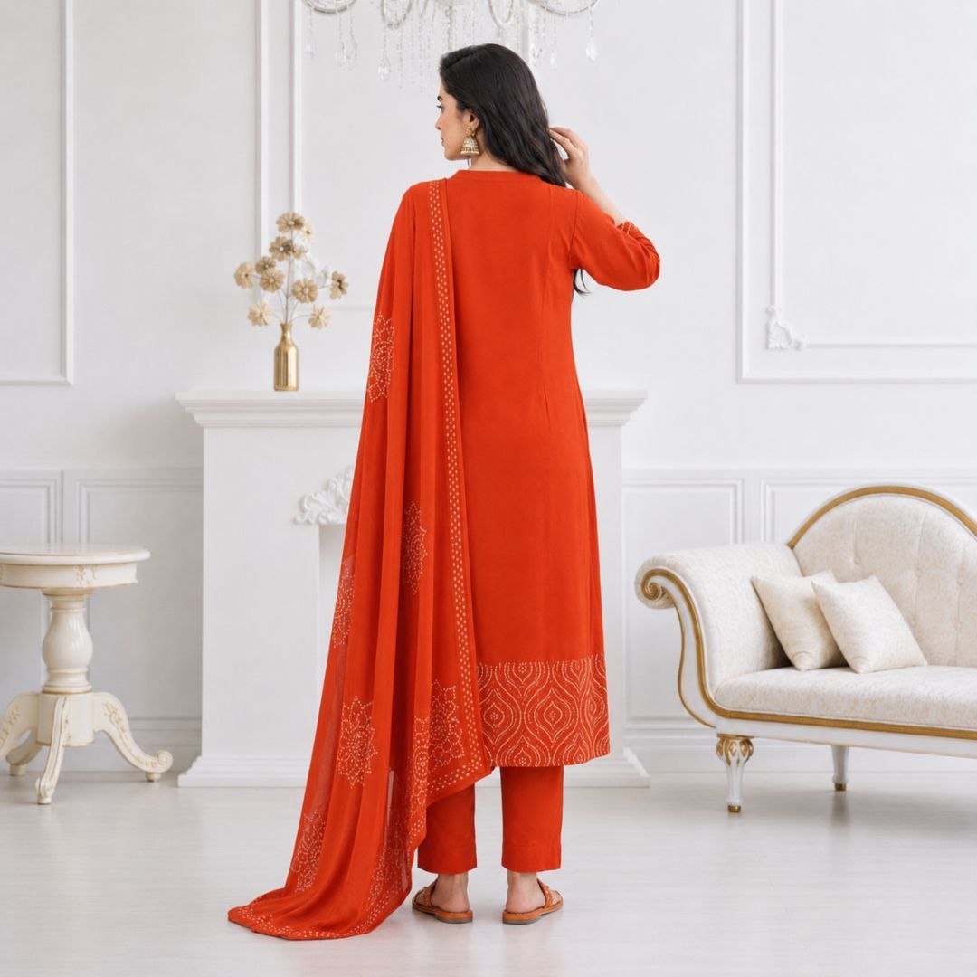 SHISHA – Mirror Work Anarkali Suit Set view 4