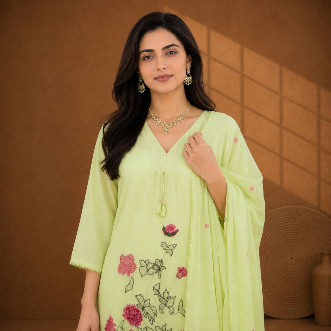 SUHANI – Embroidered A-Line Suit Set view 5