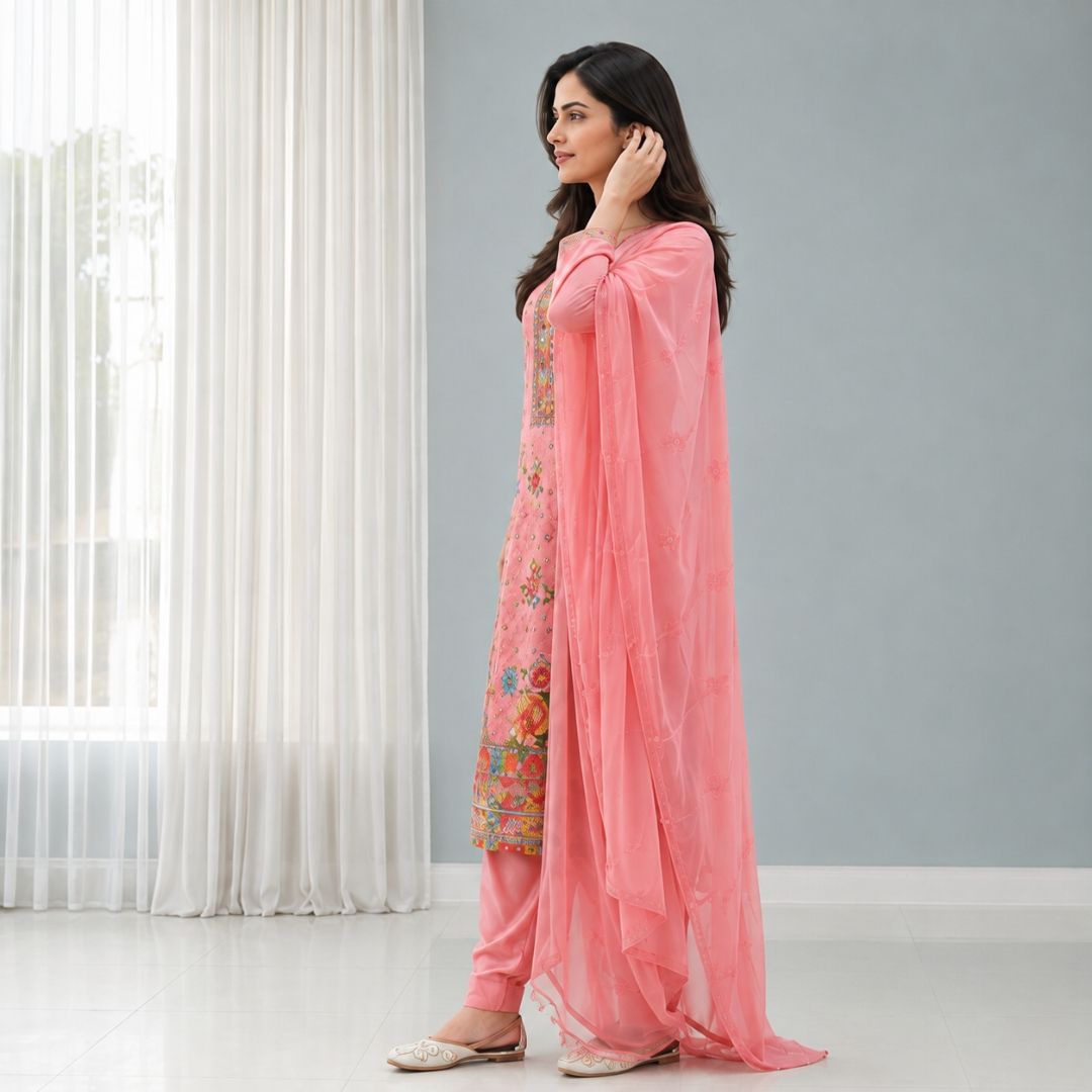 AARZOO – Pink Straight Suit Setv view 2