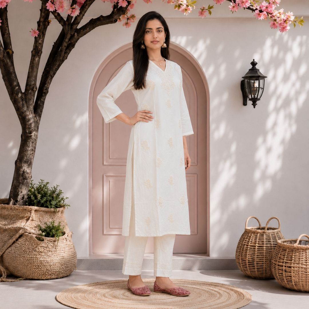 CHANCHAL – Embroidered Kurta Pant Set view 7